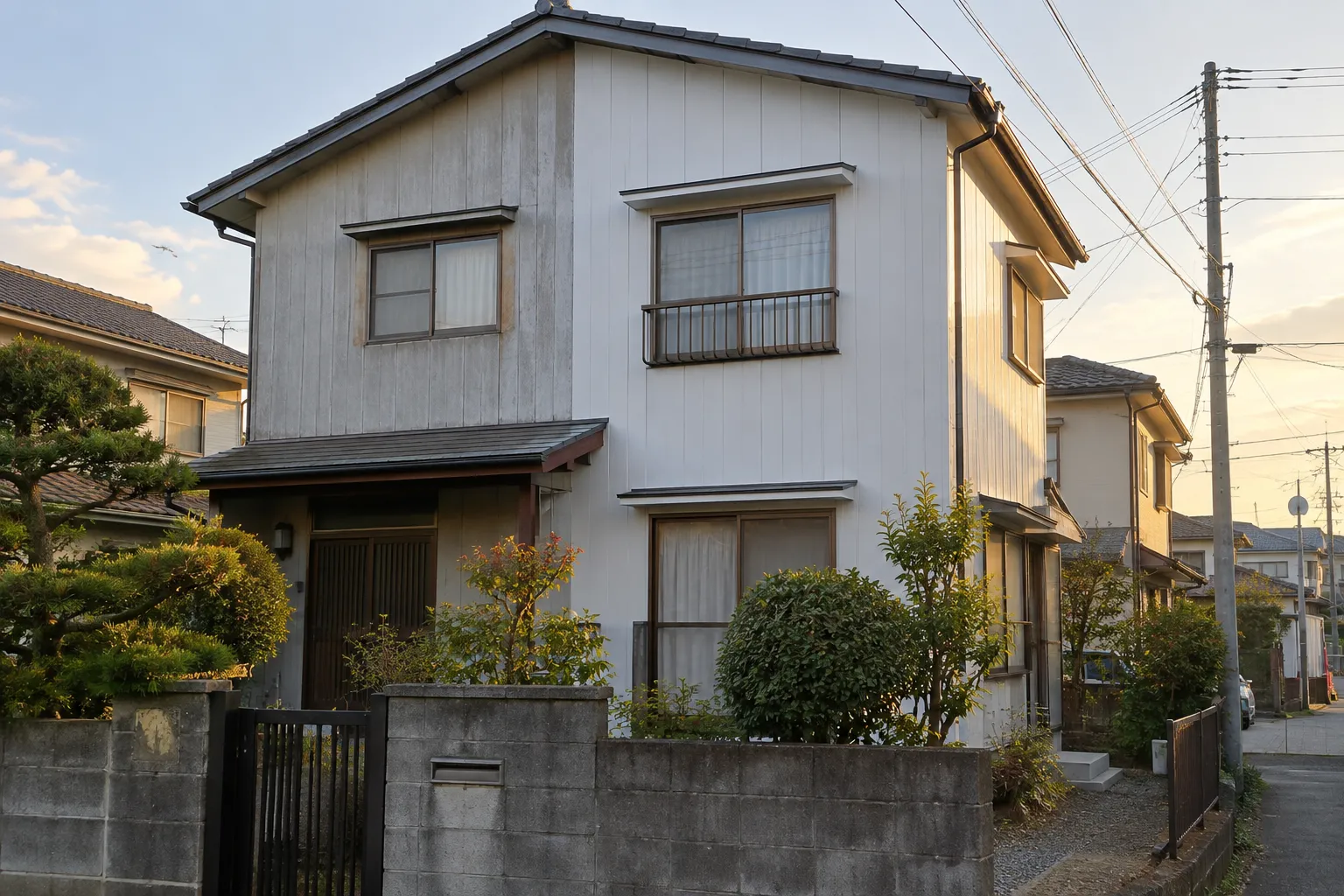 上尾市の住宅の外壁を塗り替えている様子の写真