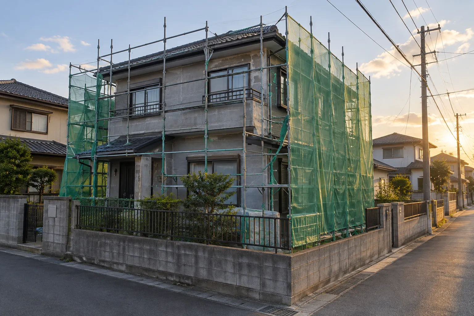 ふじみ野市の住宅の外壁を塗り替えている様子の写真