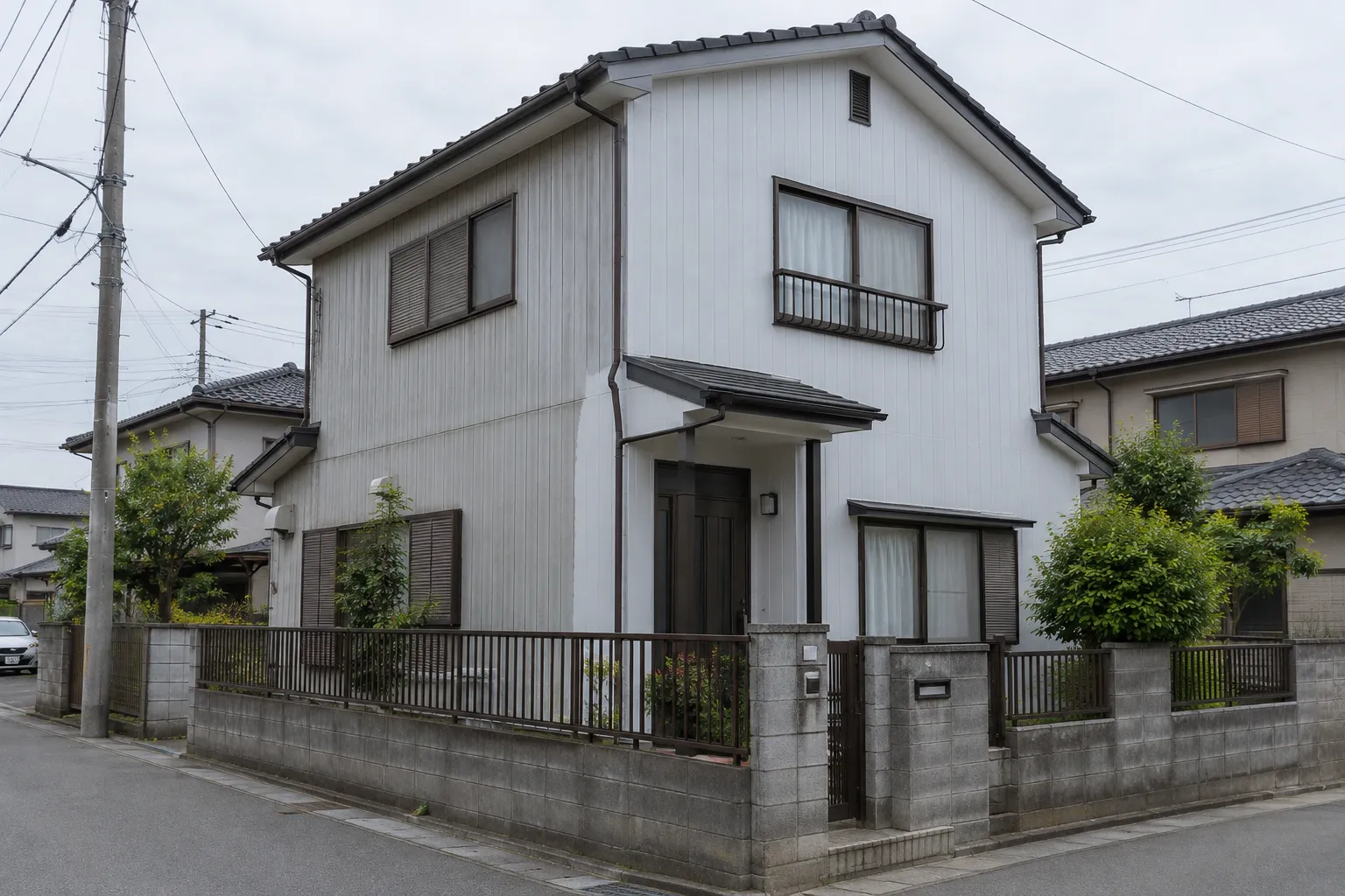 住宅の外壁を塗り替えている様子のイメージ（生成画像）
