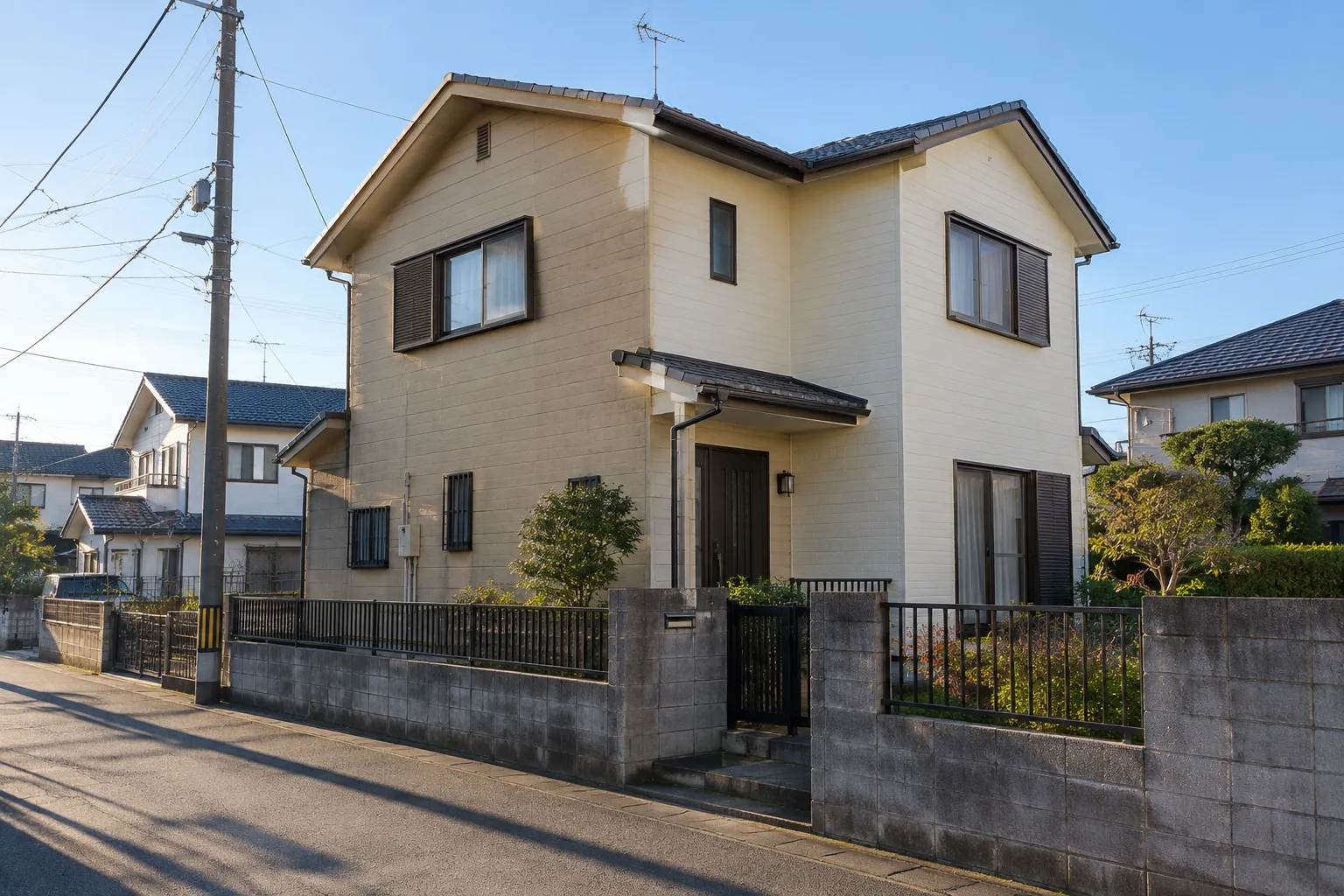 世田谷区の住宅の外壁を塗り替えている様子の写真